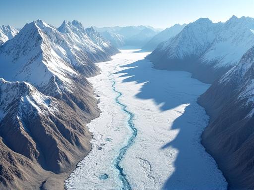 Satellite image of a Himalayan glacier